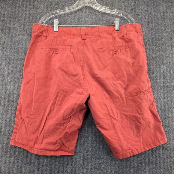 Iron Co Mens Chino Shorts Red Size 36 Slash Pockets Belt Loops - Picture 3 of 10